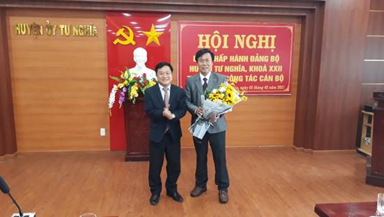 Ông Hồ Sỹ Phong được tín nhiệm giữ chức vụ Phó Bí thư thường trực Huyện ủy Tư Nghĩa, nhiệm kỳ 2020-2025