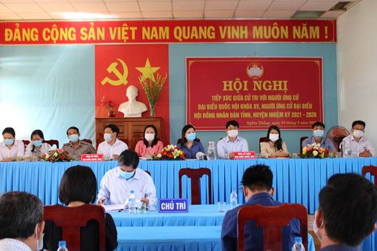 Ứng cử viên Đại biểu Quốc Hội và HĐND các cấp tiếp xúc cử tri tại xã Nghĩa Thắng