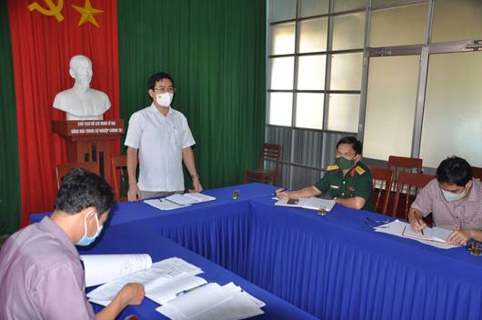 Chủ tịch UBND huyện Tư Nghĩa làm việc với xã Nghĩa Lâm kiểm tra công tác phòng, chống dịch Covid-19