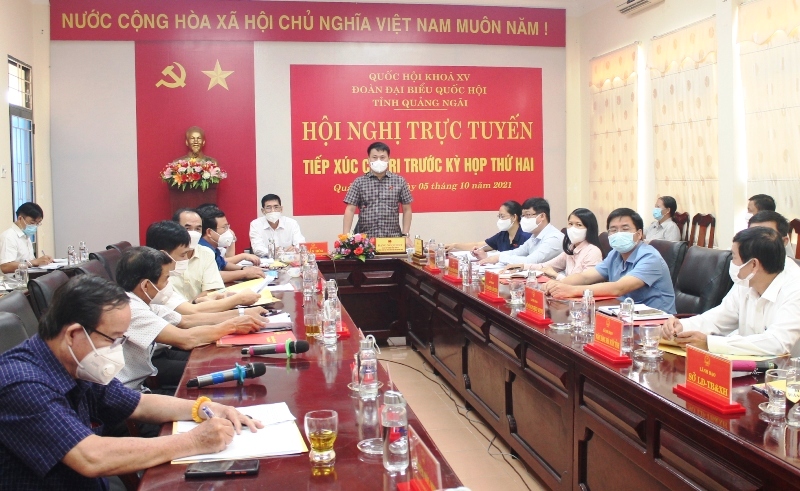 Đoàn Đại biểu Quốc hội tỉnh Quảng Ngãi khóa XV tổ chức hội nghị tiếp xúc cử tri bằng hình thức trực tuyến