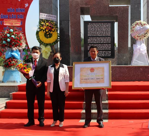 Lễ đón nhận bằng xếp hạng di tích lịch sử cấp tỉnh Vụ thảm sát thôn 2 - Nghĩa Lâm
