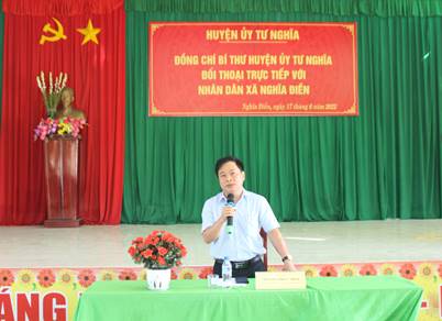 Bí thư Huyện ủy Tư Nghĩa Nguyễn Phúc Nhân đối thoại trực tiếp với Nhân dân xã Nghĩa Điền