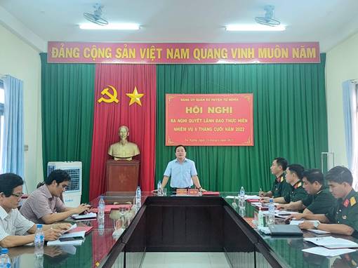 Đảng ủy Quân sự huyện Tư Nghĩa hội nghị ra Nghị quyết lãnh đạo thực hiện nhiệm vụ 6 tháng cuối năm 2022