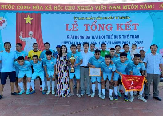 Xã Nghĩa Điền giành chức vô địch giải bóng đá trong chương trình Đại hội thể dục thể thao ( TDTT ) huyện Tư Nghĩa năm 2021 – 2022