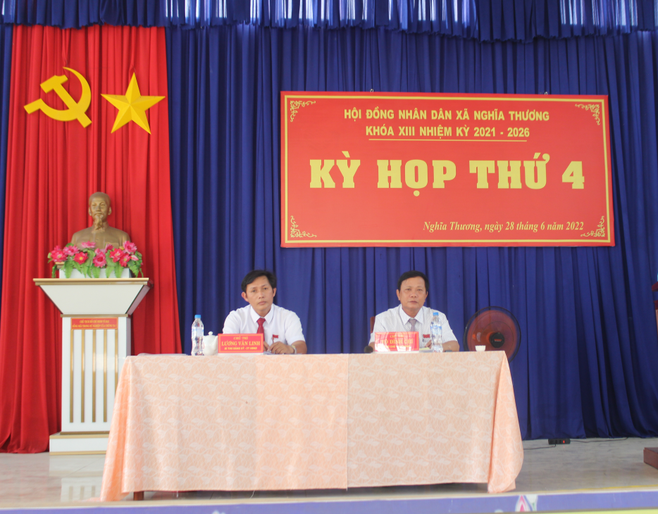HĐND xã Nghĩa Thương tổ chức kỳ họp lần thứ tư, khóa XIII, nhiệm kỳ 2021 – 2026
