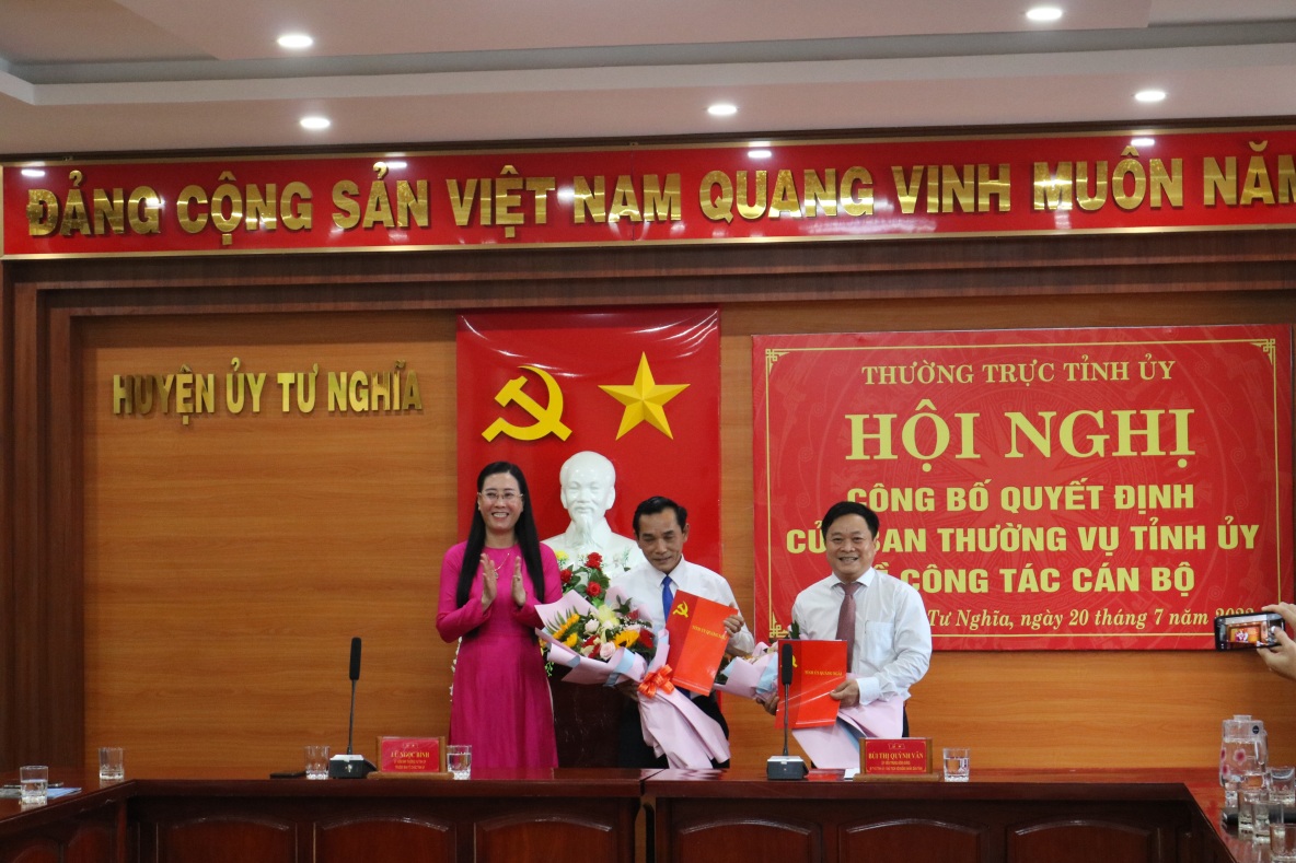 Đồng chí Trần Quang Tòa giữ chức Bí thư Huyện ủy Tư Nghĩa