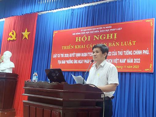 Tư Nghĩa triển khai văn bản Luật và toạ đàm nhân ngày Pháp luật Việt Nam 09/11/2022