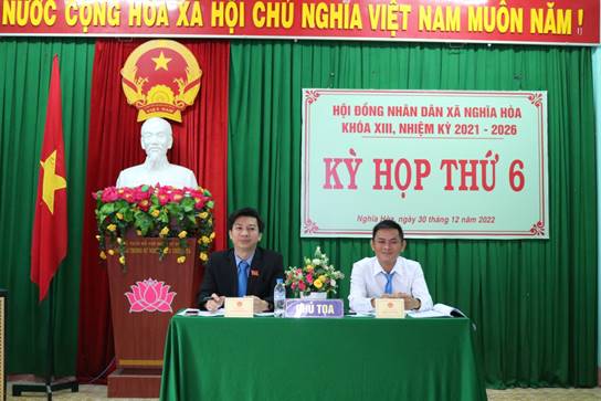 HĐND xã Nghĩa Hòa khóa XIII tổ chức kỳ họp lần thứ 6, nhiệm kỳ 2021- 2026