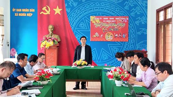 Chủ tịch UBND huyện Nguyễn Đăng Vinh làm việc với UBND xã Nghĩa Hiệp về nhiệm vụ phát triển kinh tế - văn hóa xã hội năm 2023