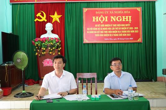 Đảng ủy xã Nghĩa Hòa sơ kết giữa nhiệm kỳ thực hiện Nghị quyết Đại hội Đảng bộ xã lần thứ XIV, nhiệm kỳ 2020 - 2025