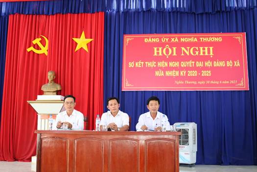 Đảng ủy xã Nghĩa Thương sơ kết nửa nhiệm kỳ thực hiện Nghị quyết Đại hội Đảng bộ xã lần thứ XIII , nhiệm kỳ 2020 -2025