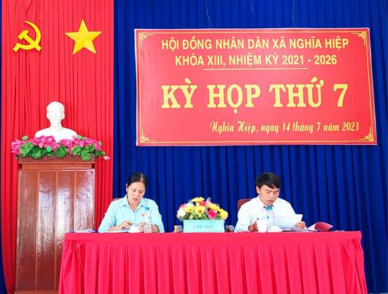 HĐND xã Nghĩa Hiệp khóa XIII tổ chức kỳ họp lần thứ 7, nhiệm kỳ 2021- 2026
