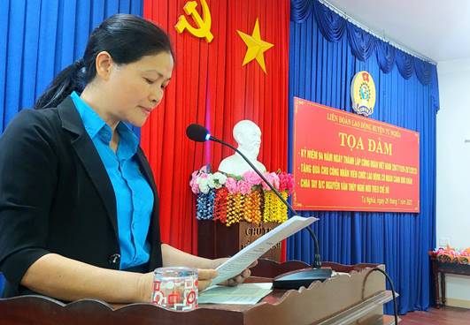 LĐLĐ huyện Tư Nghĩa tổ chức tọa đàm kỷ niệm 94 năm Ngày thành lập Công đoàn Việt Nam
