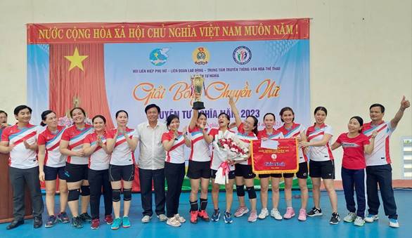 Nghĩa Trung giành chức vô địch giải bóng chuyền nữ huyện Tư Nghĩa năm 2023