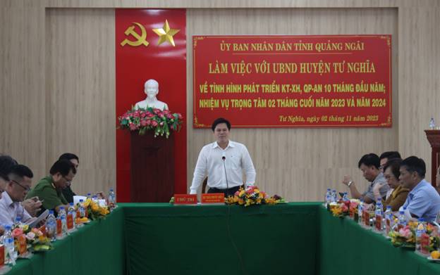 Phó Chủ tịch UBND tỉnh Trần Phước Hiền làm việc với Huyện Tư Nghĩa
