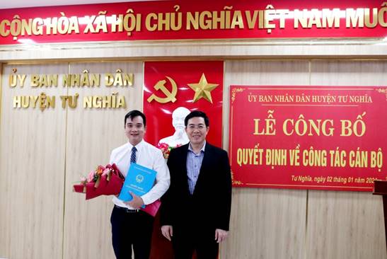 Ông Nguyễn Xuân Vỹ được bổ nhiệm giữ chức Phó Trưởng phòng Nội vụ huyện Tư Nghĩa