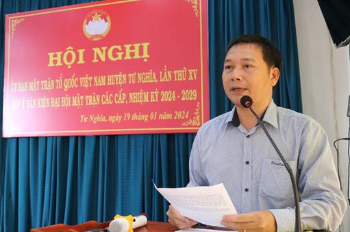 UBMTTQVN huyện Tư Nghĩa lấy ý kiến góp ý văn kiện Đại hội Mặt trận các cấp, nhiệm kỳ 2024 - 2029