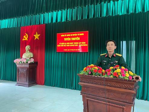 Đảng bộ Quân sự huyện Tư Nghĩa tuyên truyền kỷ niệm 94 năm ngày thành lập Đảng Cộng sản Việt Nam 03/02