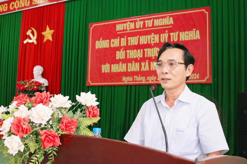 Bí thư Huyện ủy Tư Nghĩa Trần Quang Tòa đối thoại trực tiếp với Nhân dân ở xã Nghĩa Thắng