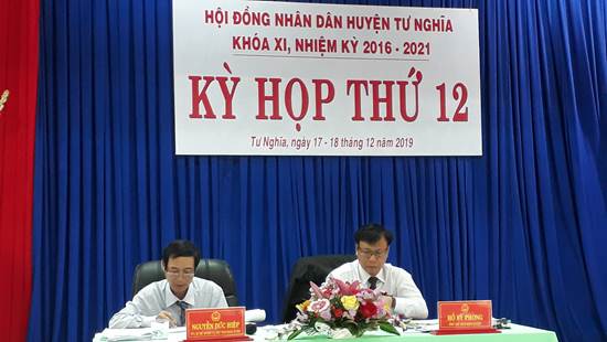 HĐND huyện Tư Nghĩa tổ chức kỳ họp lần thứ 12, khóa XI, nhiệm kỳ 2016 – 2021