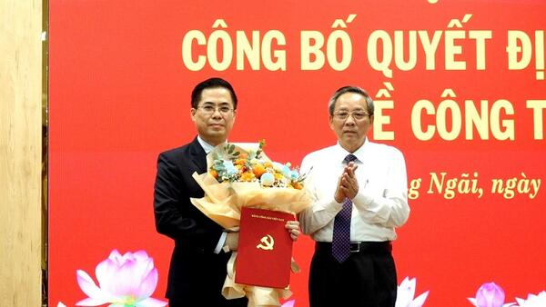 Đồng chí Nguyễn Hoàng Giang được chỉ định giữ chức Phó Bí thư Tỉnh ủy Quảng Ngãi