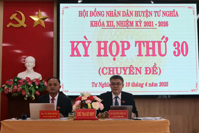 HĐND huyện Tư Nghĩa khóa XII, nhiệm kỳ 2021 - 2026 tổ chức kỳ họp lần thứ 30 (kỳ họp chuyên đề)
