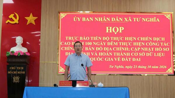 Tư Nghĩa tập trung đẩy nhanh tiến độ chiến dịch 100 ngày đêm hoàn thiện cơ sở dữ liệu đất đai